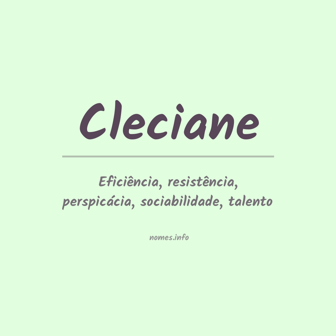 Significado do nome Cleciane