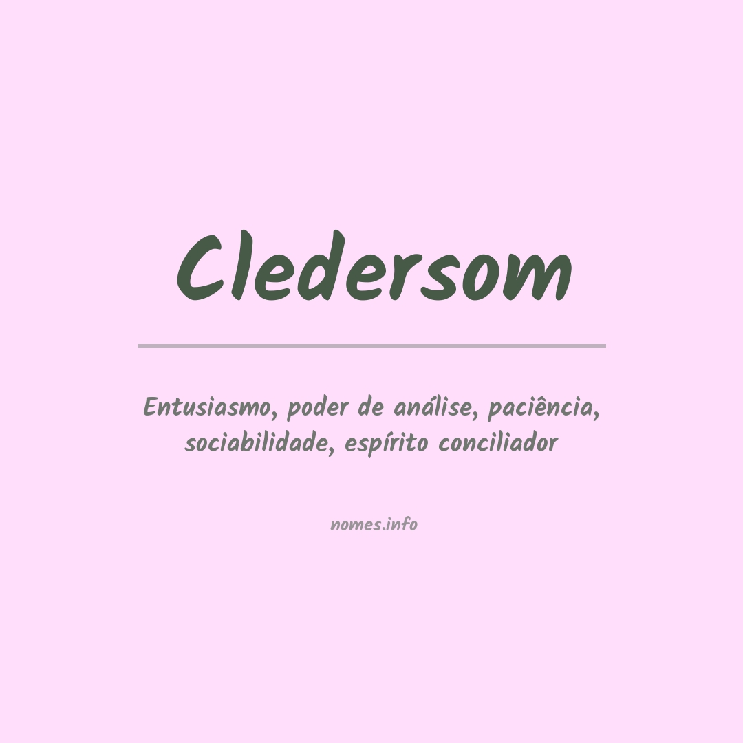 Significado do nome Cledersom