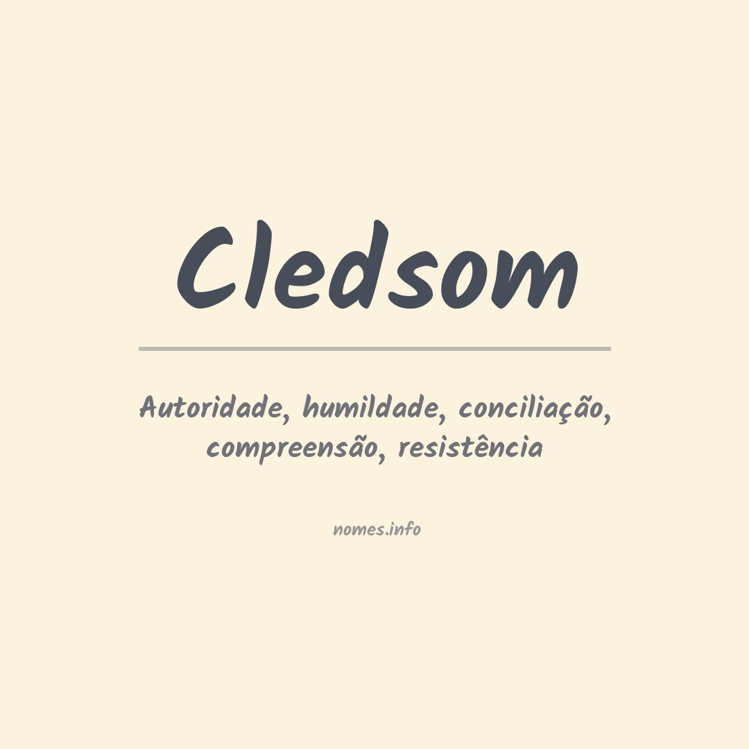 Significado do nome Cledsom