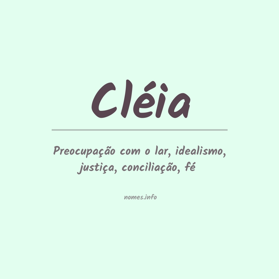 Significado do nome Cléia