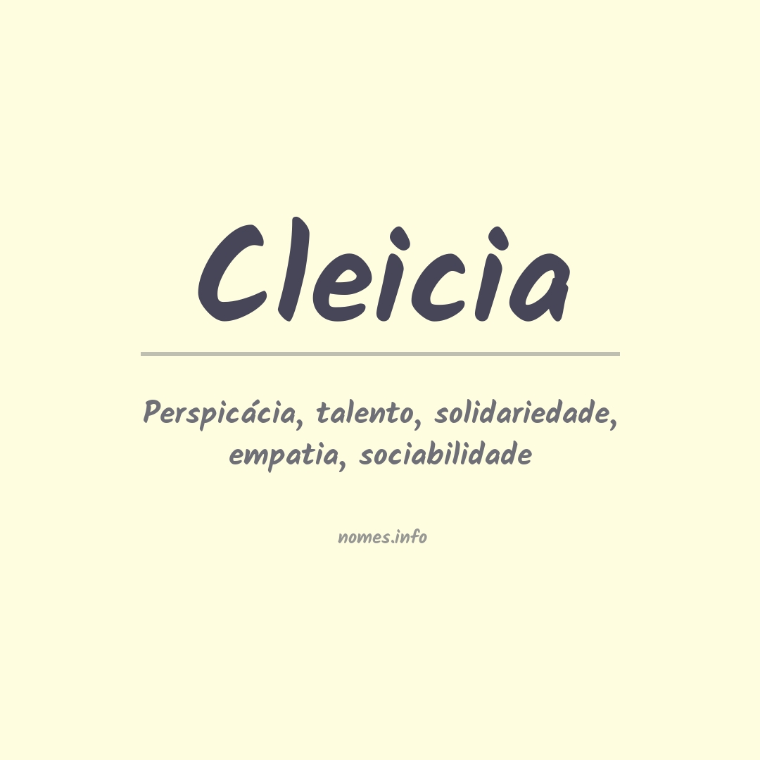 Significado do nome Cleicia