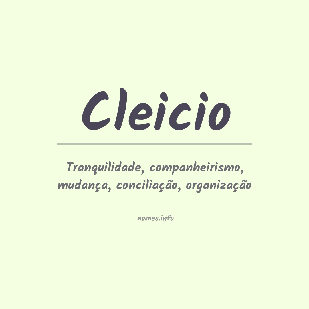 Significado do nome Cleicio