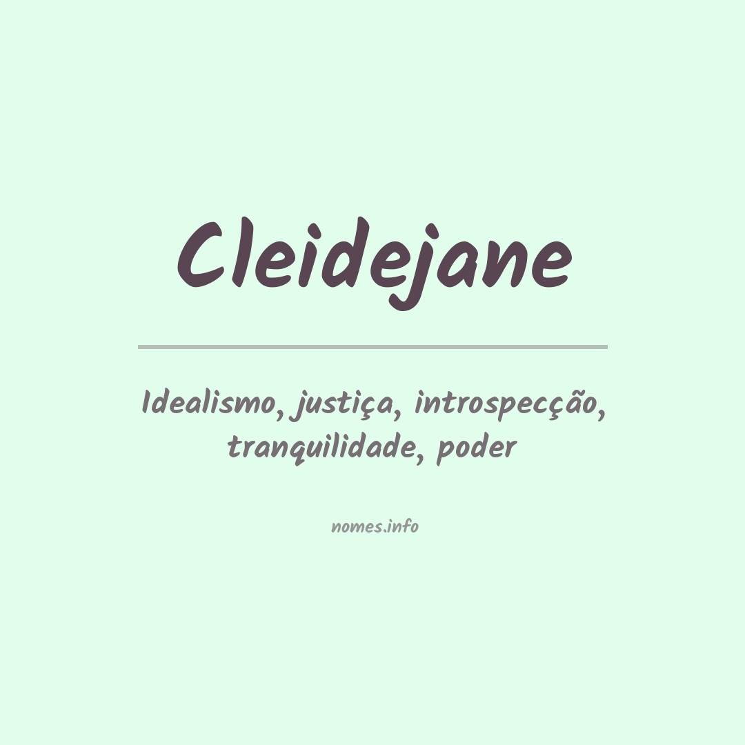 Significado do nome Cleidejane
