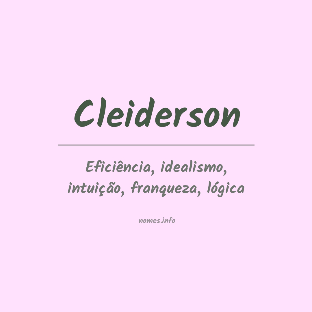 Significado do nome Cleiderson