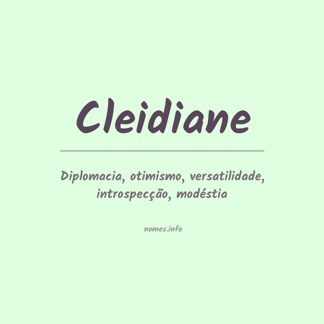 Significado do nome Cleidiane