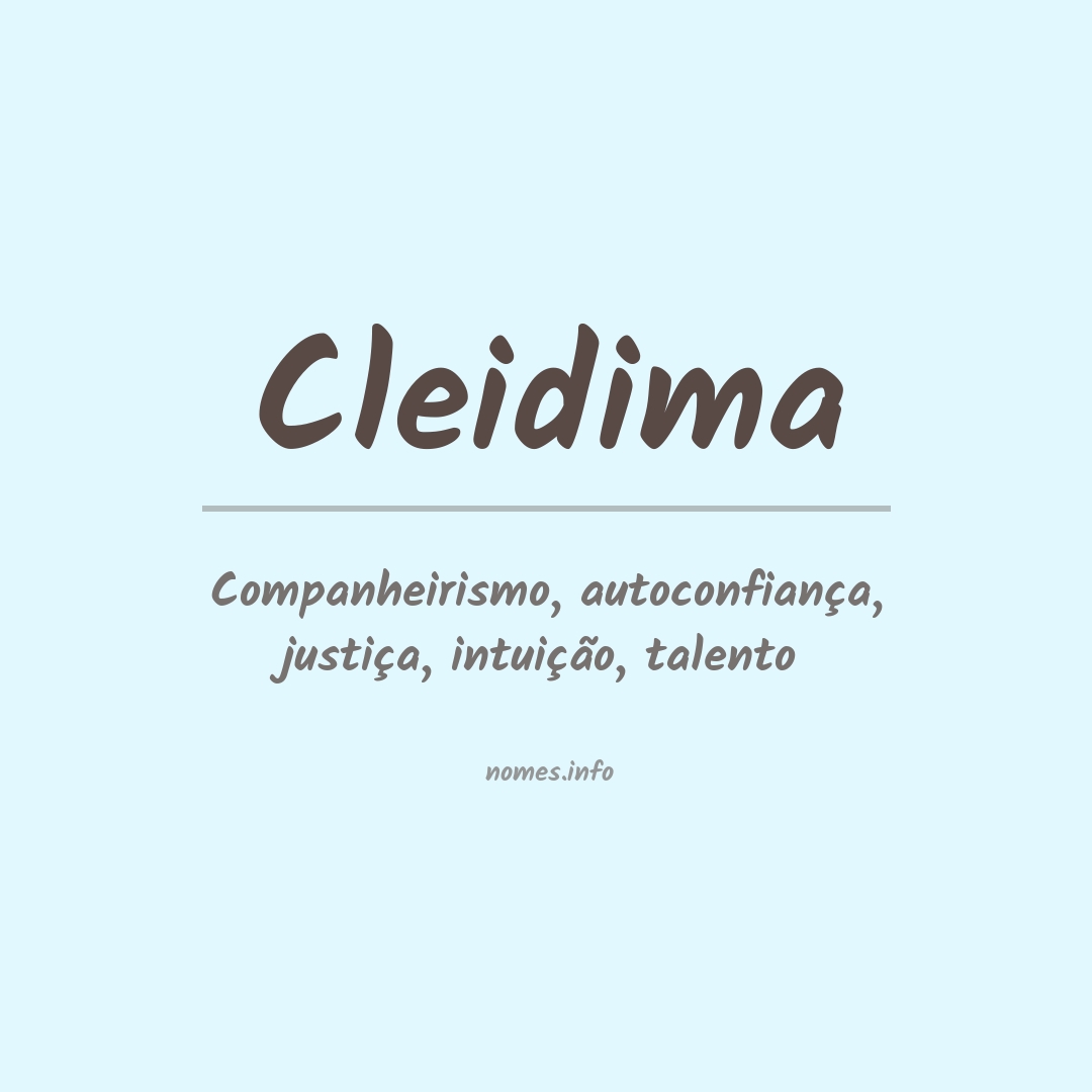 Significado do nome Cleidima