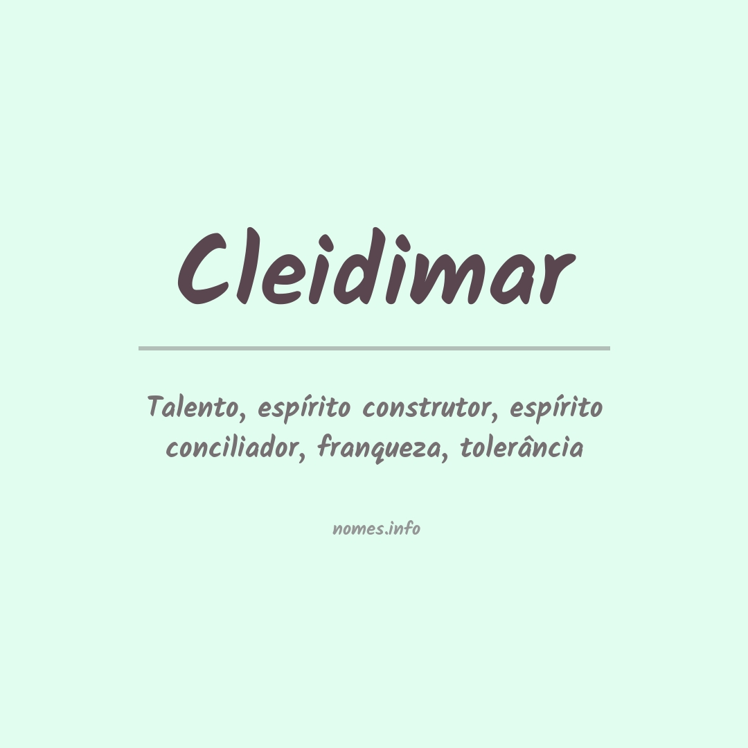Significado do nome Cleidimar