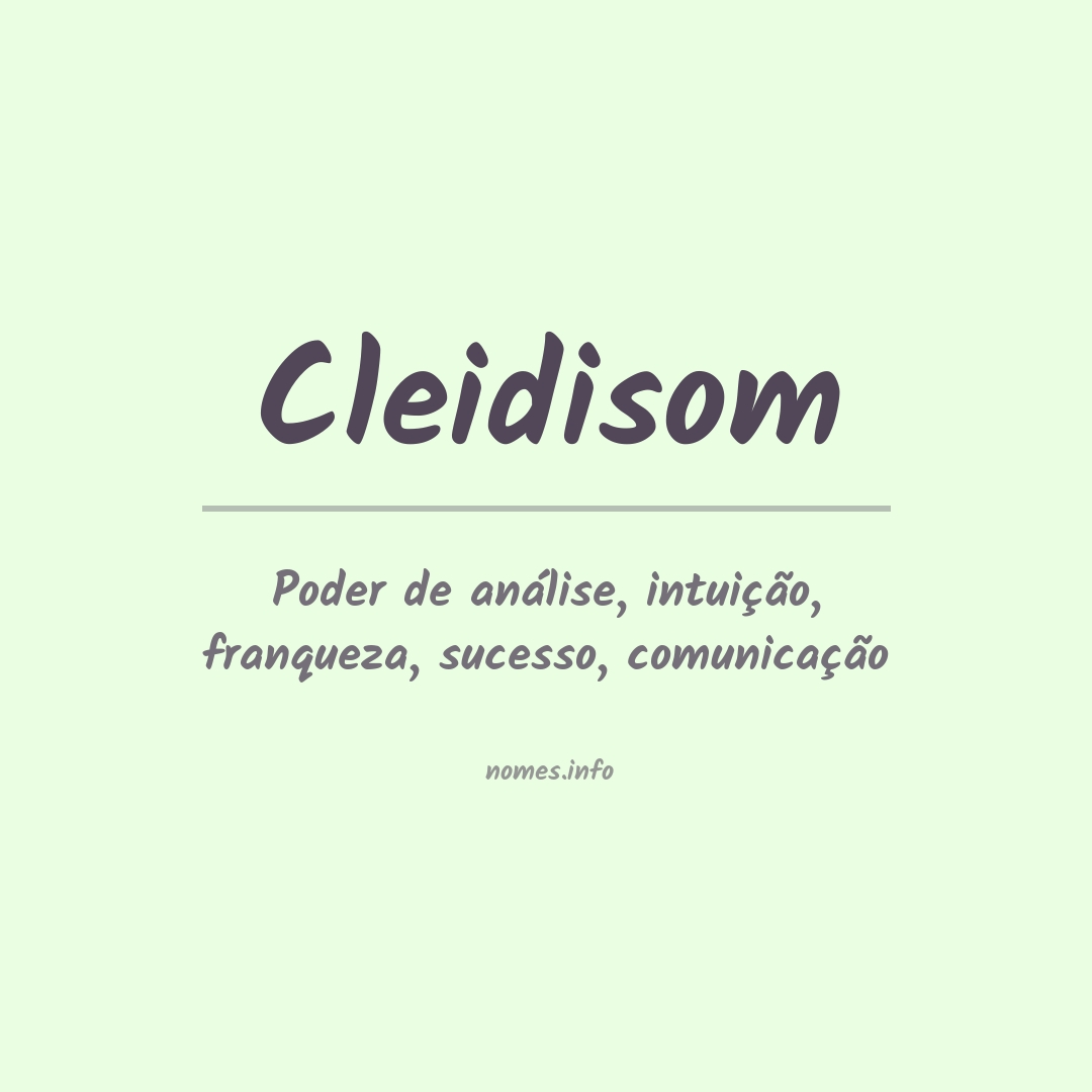 Significado do nome Cleidisom