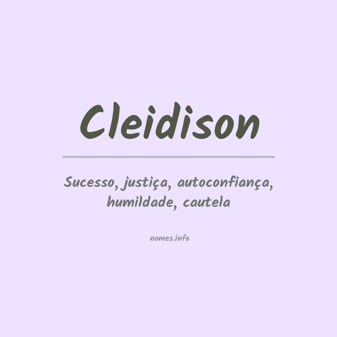 Significado do nome Cleidison