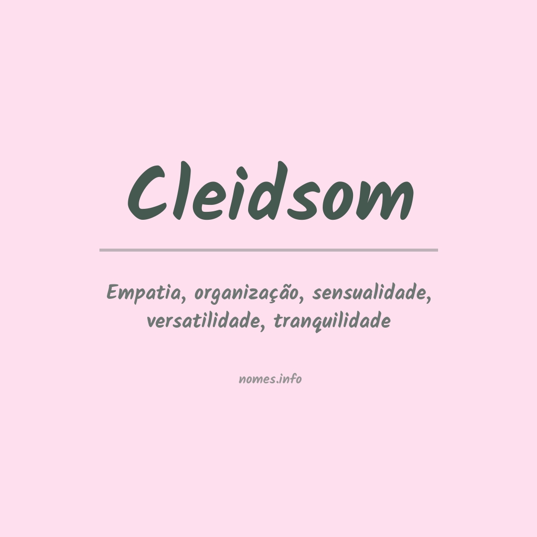 Significado do nome Cleidsom