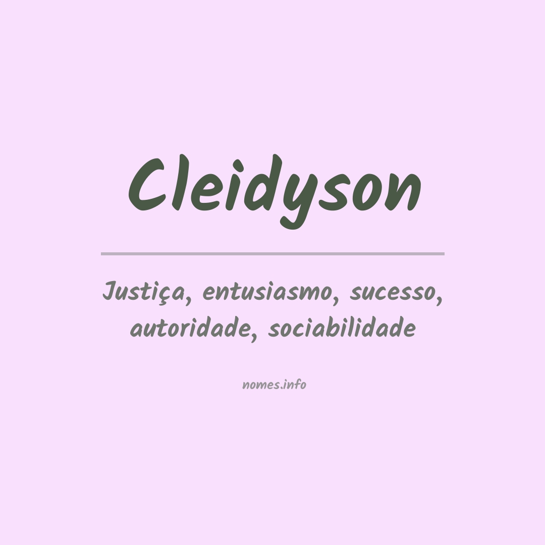 Significado do nome Cleidyson