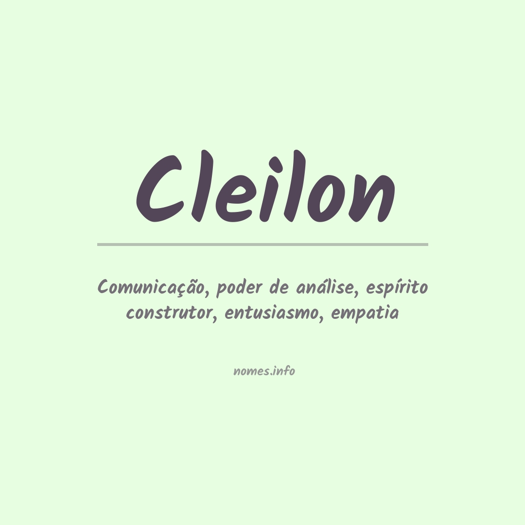 Significado do nome Cleilon