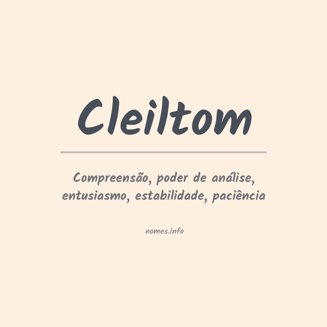 Significado do nome Cleiltom