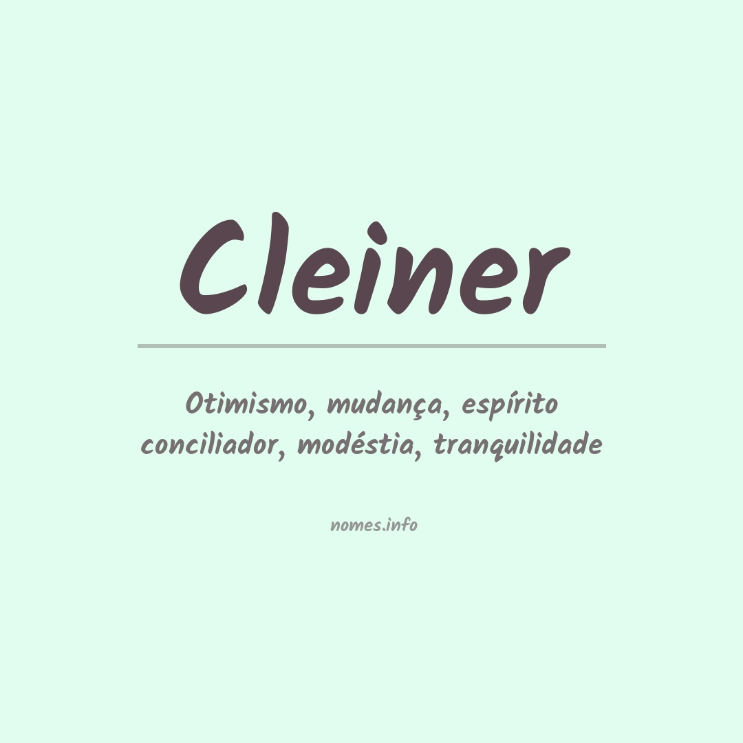 Significado do nome Cleiner