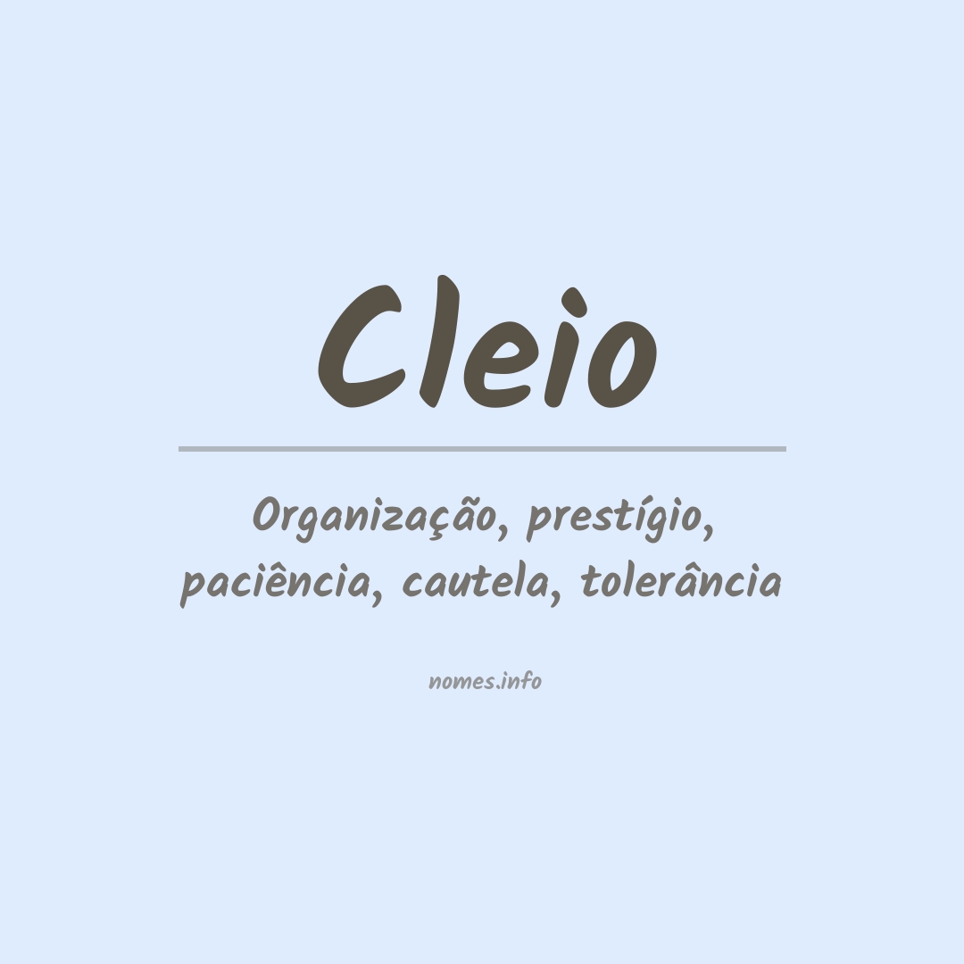 Significado do nome Cleio