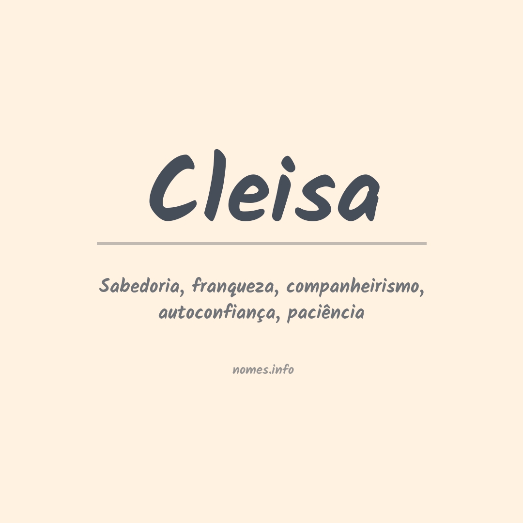 Significado do nome Cleisa