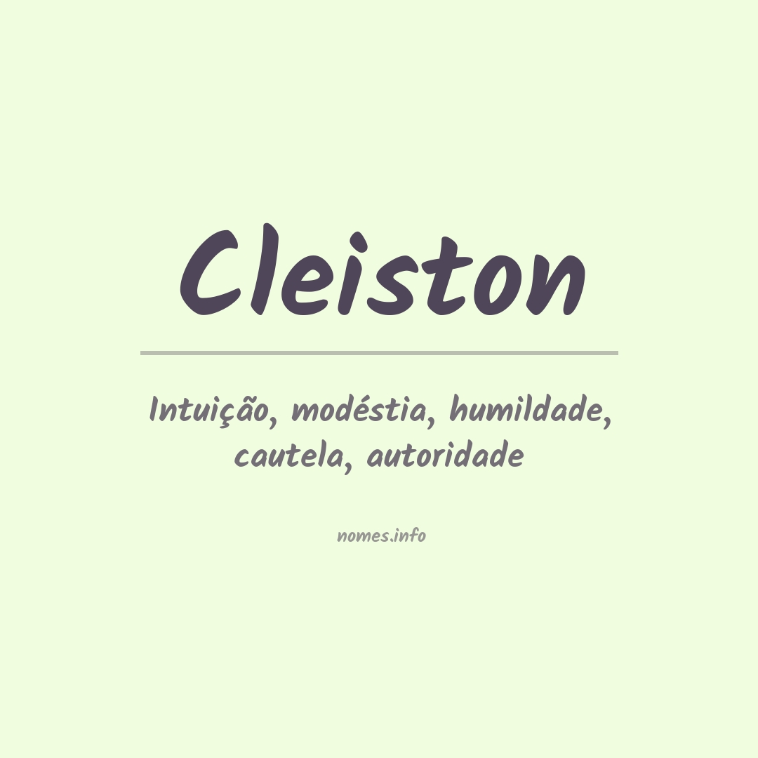 Significado do nome Cleiston