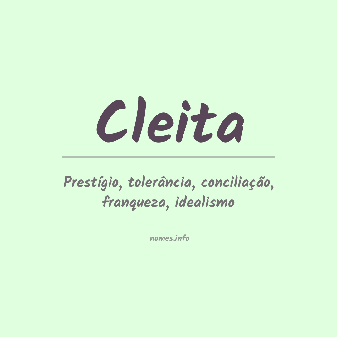 Significado do nome Cleita