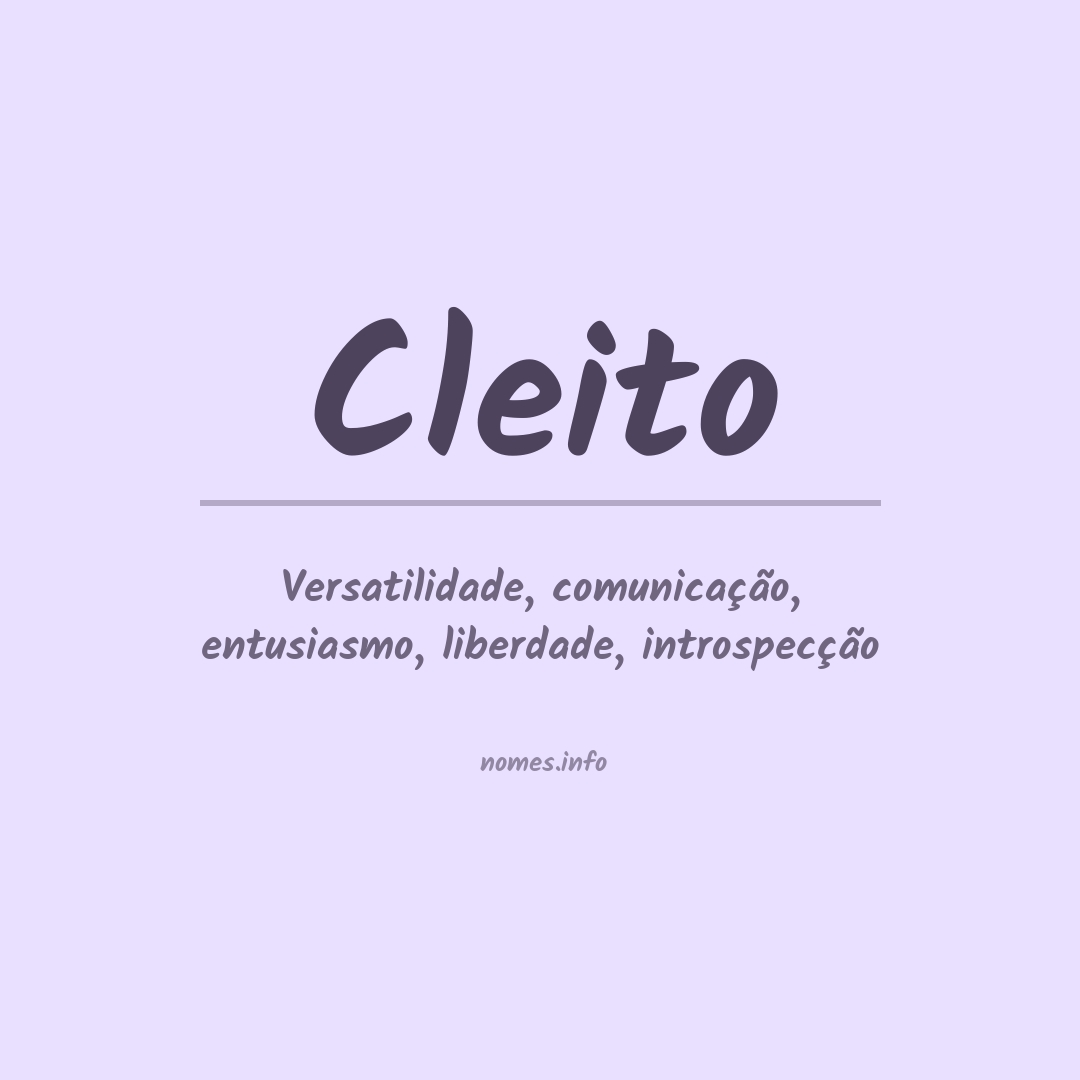 Significado do nome Cleito
