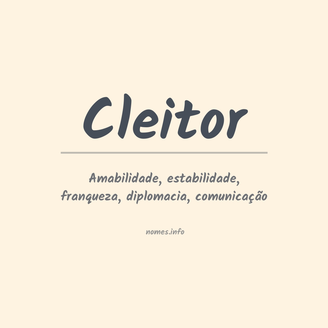 Significado do nome Cleitor