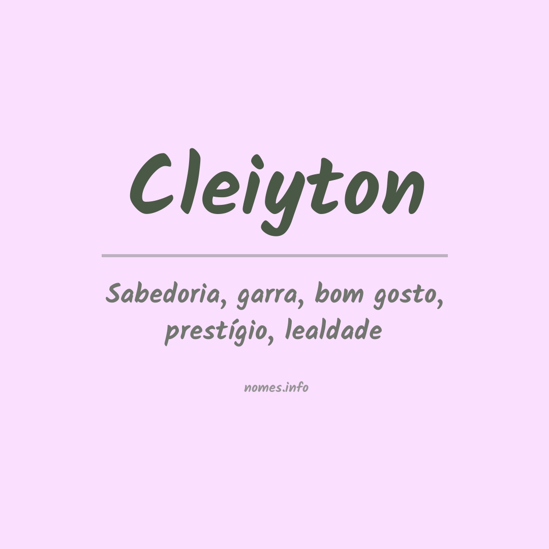 Significado do nome Cleiyton