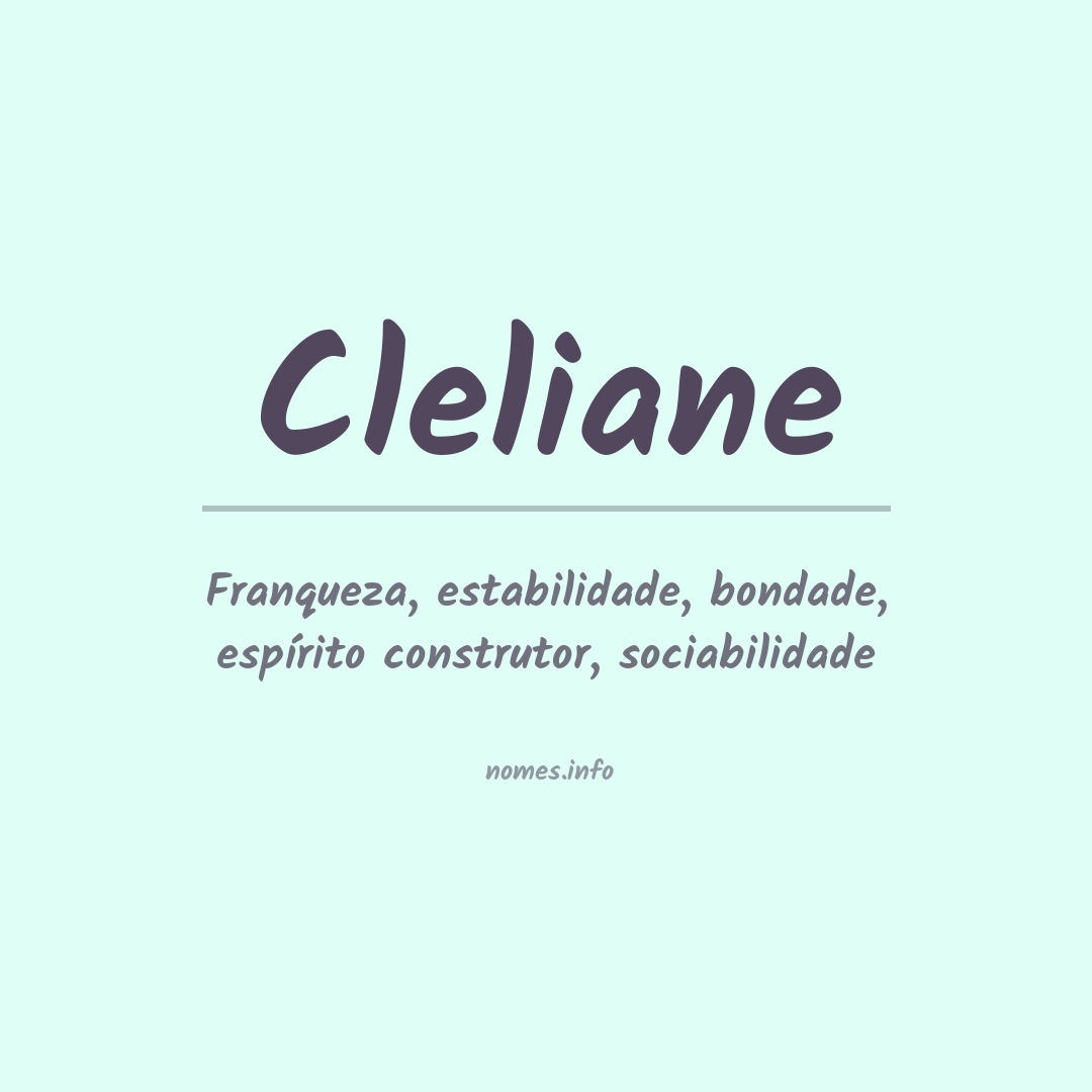 Significado do nome Cleliane