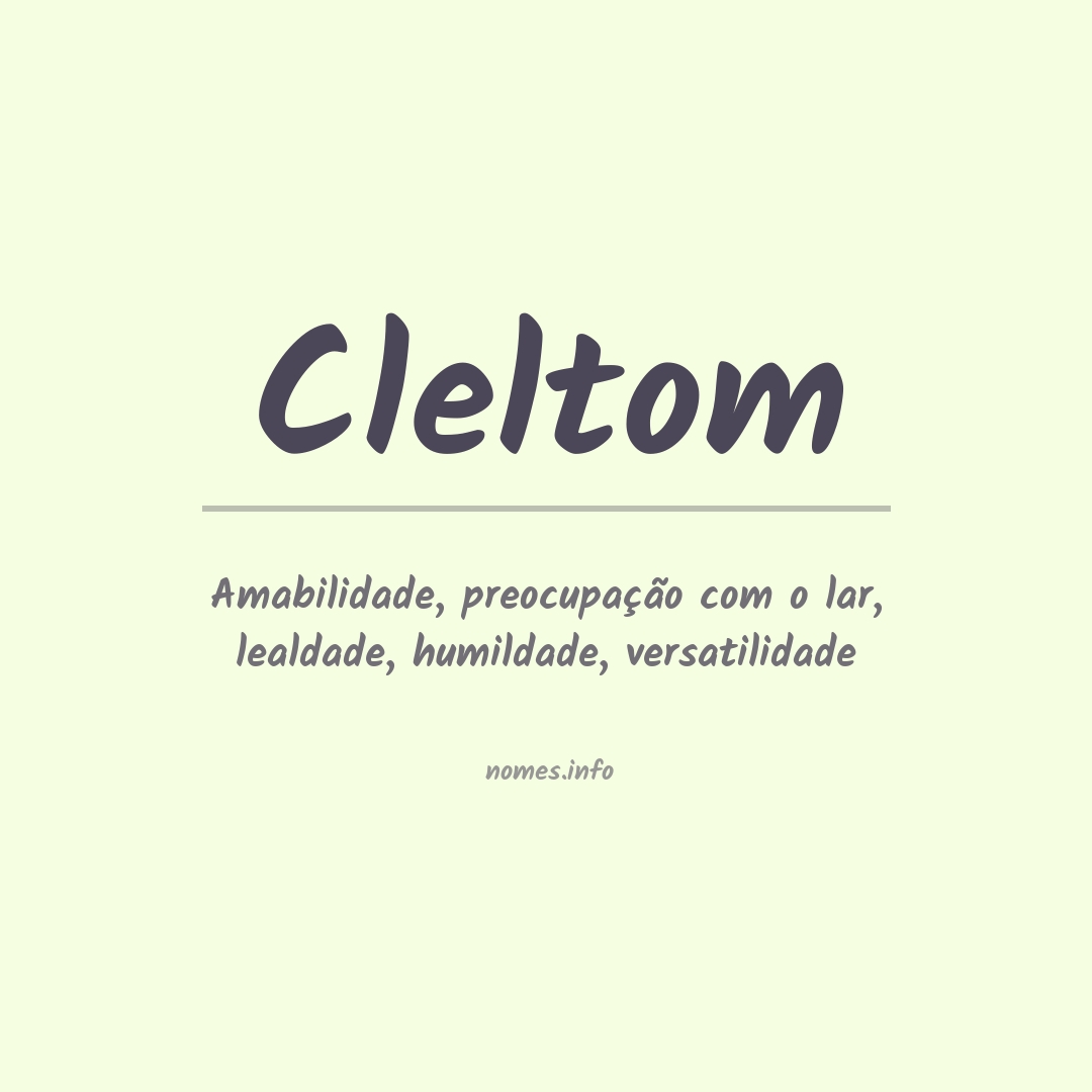 Significado do nome Cleltom