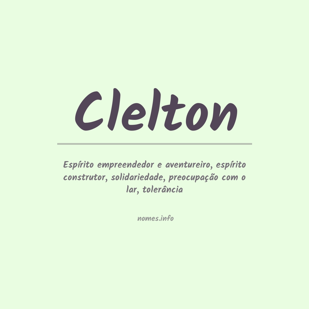 Significado do nome Clelton