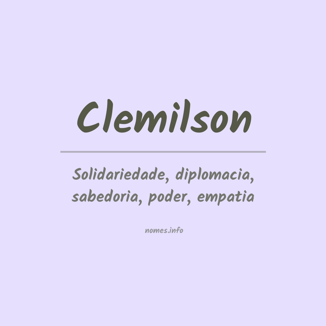 Significado do nome Clemilson