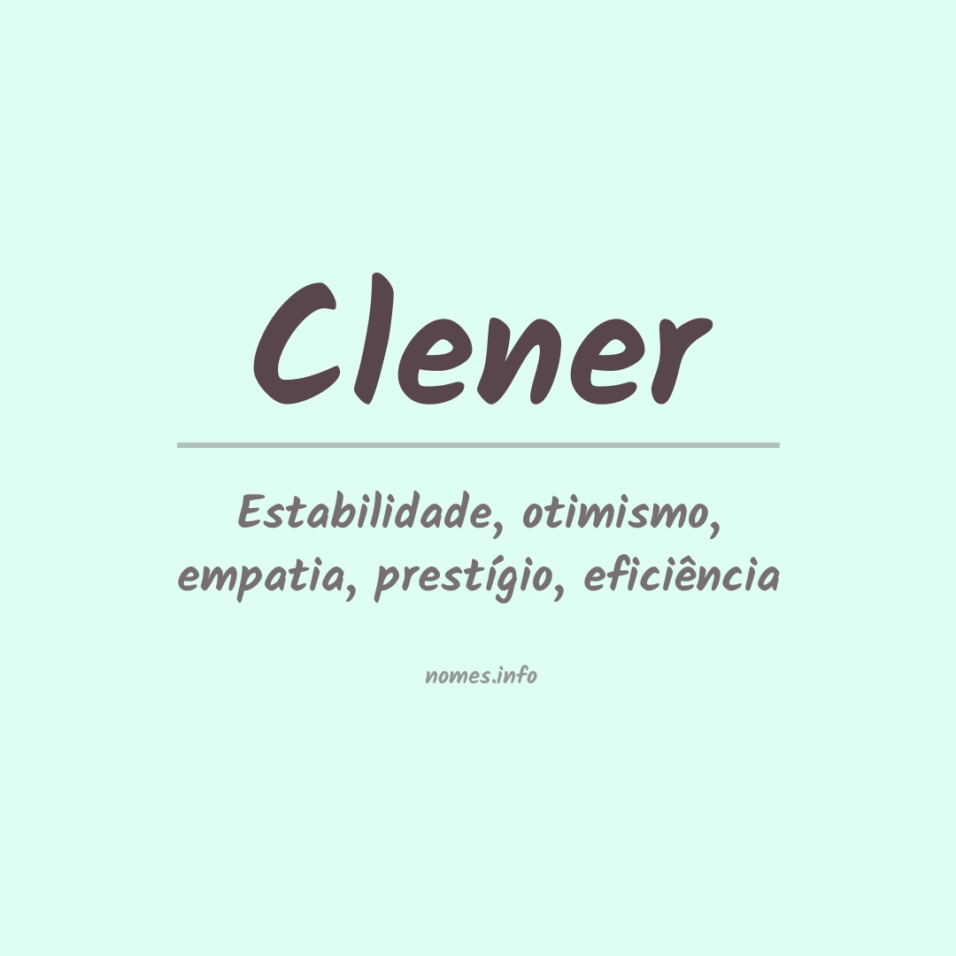 Significado do nome Clener
