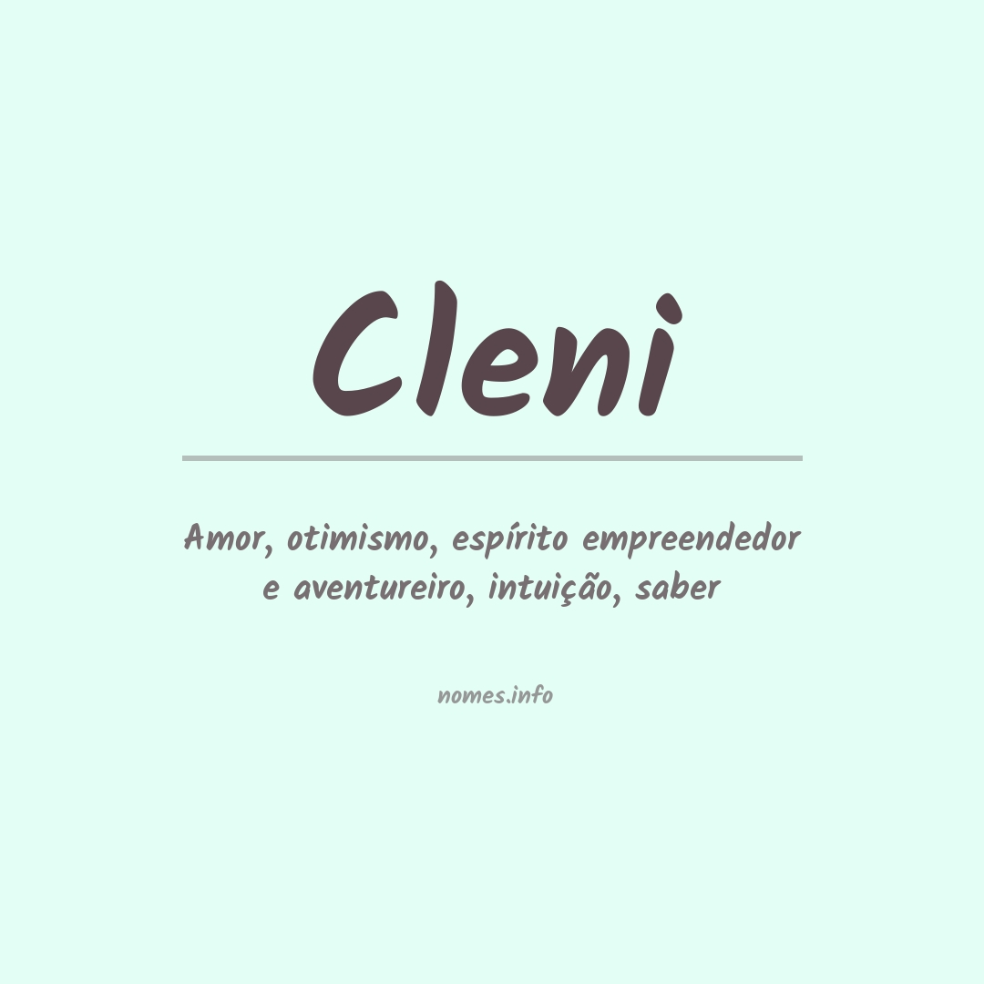 Significado do nome Cleni