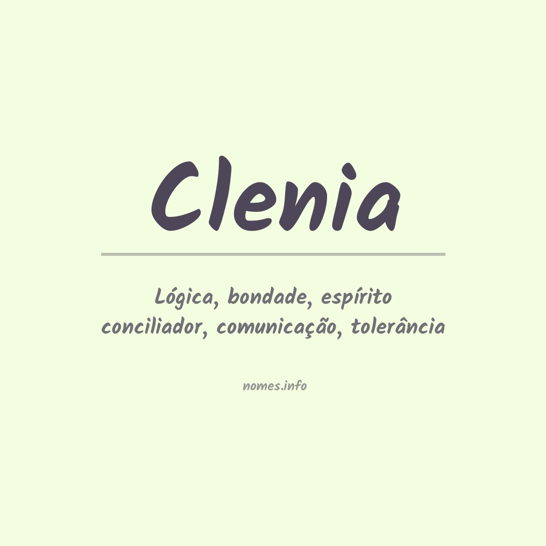 Significado do nome Clenia