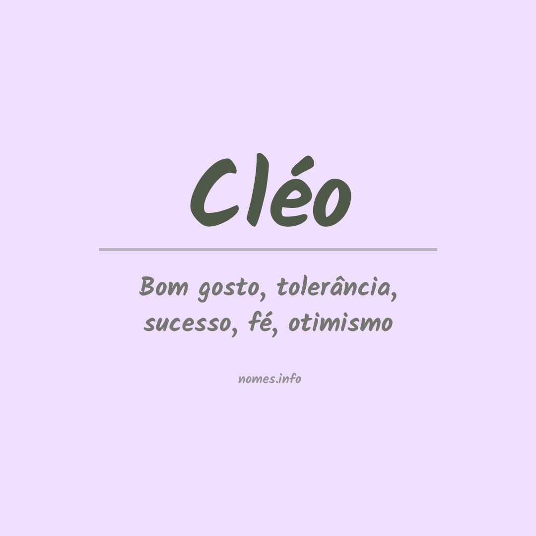 Significado do nome Cléo