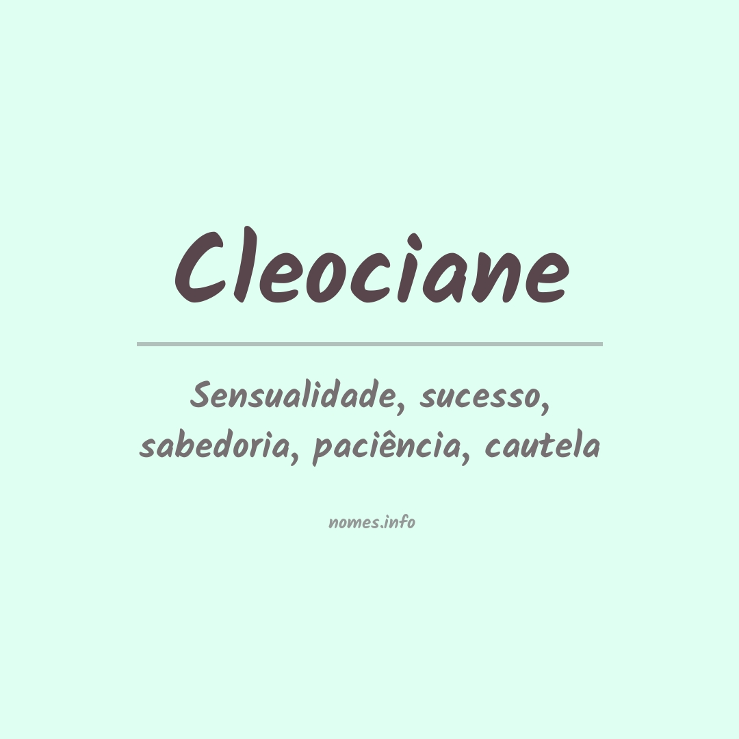 Significado do nome Cleociane