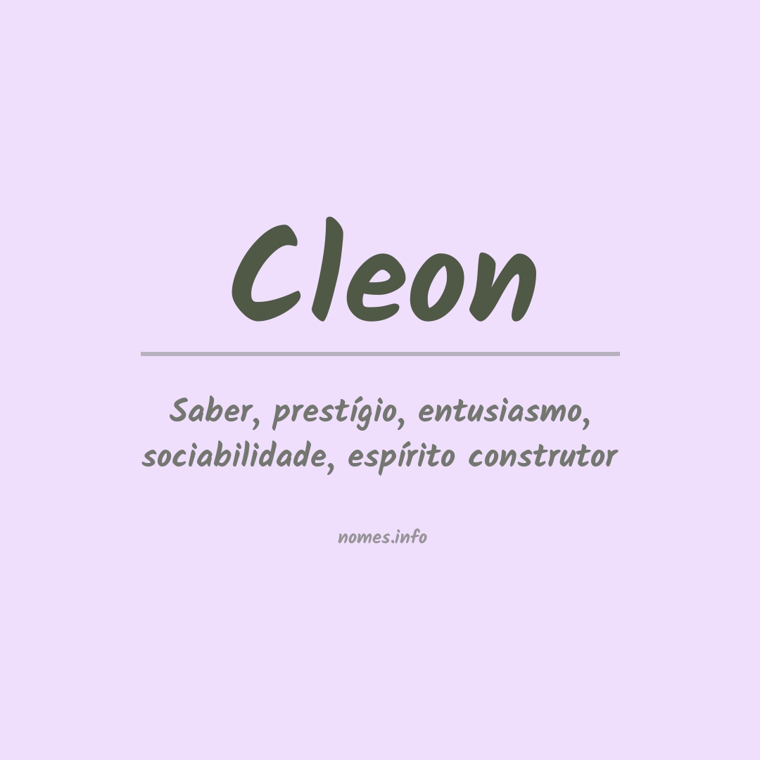 Significado do nome Cleon