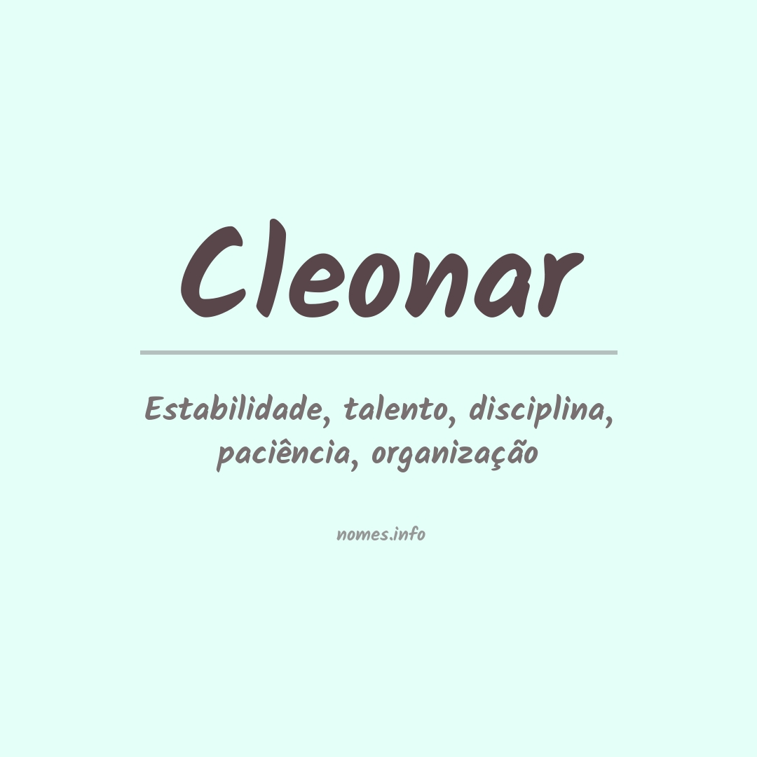 Significado do nome Cleonar