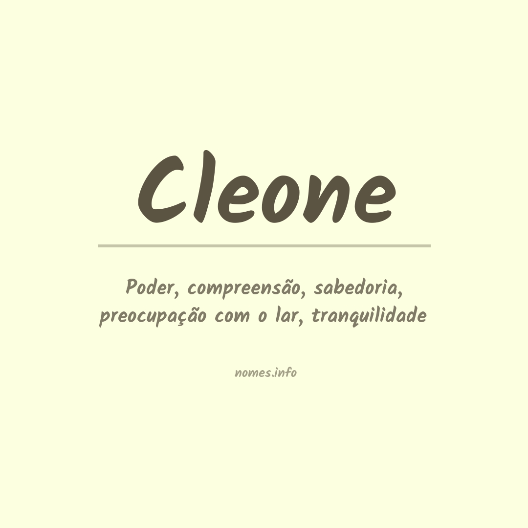 Significado do nome Cleone