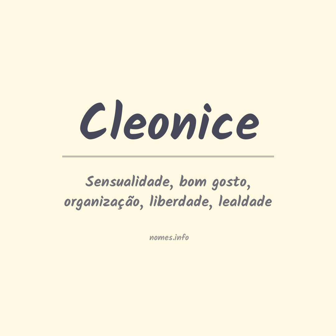 Significado do nome Cleonice