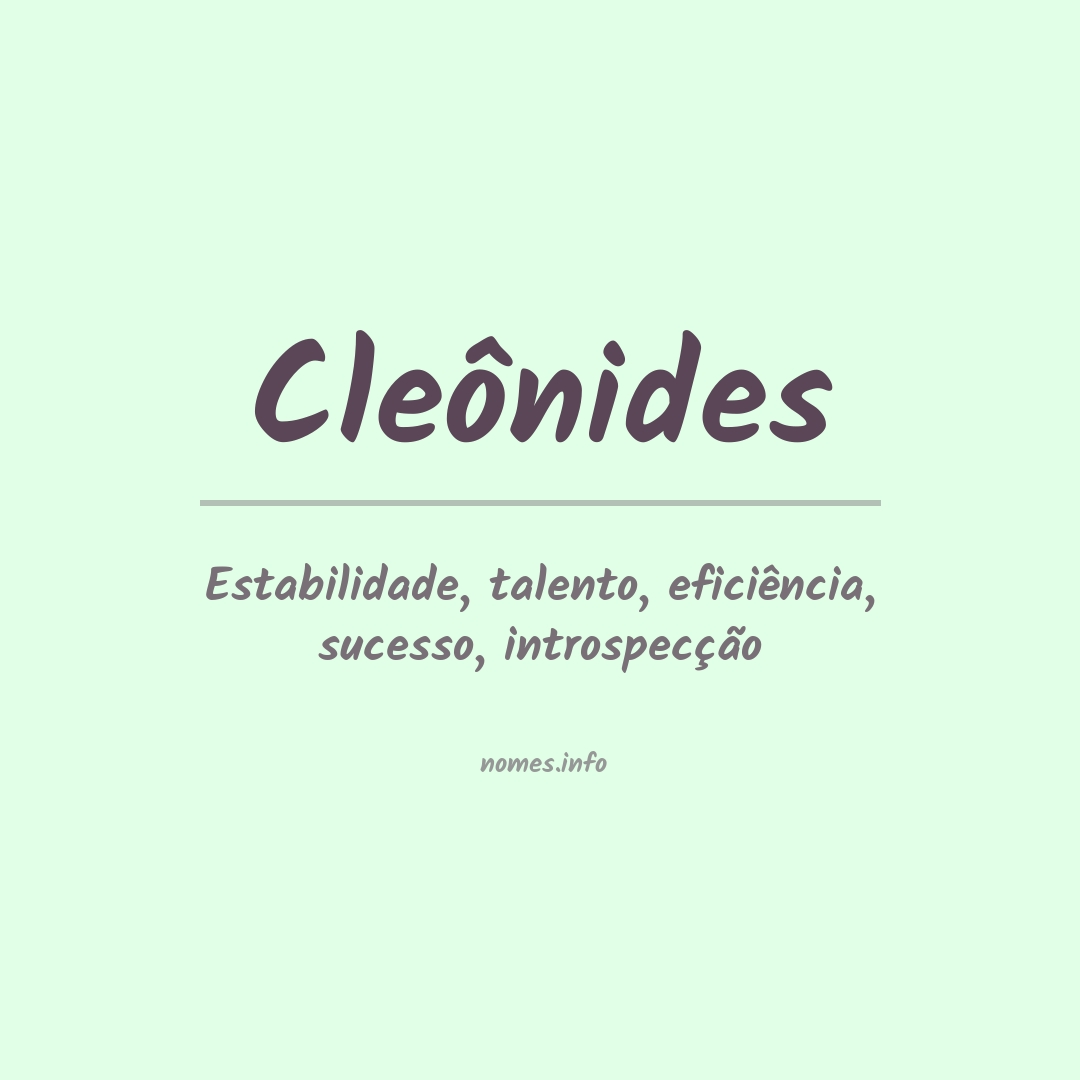Significado do nome Cleônides