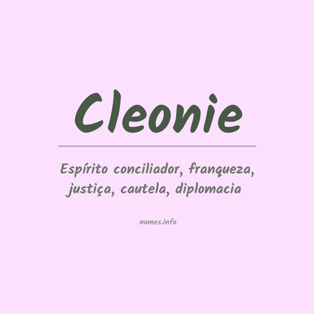 Significado do nome Cleonie