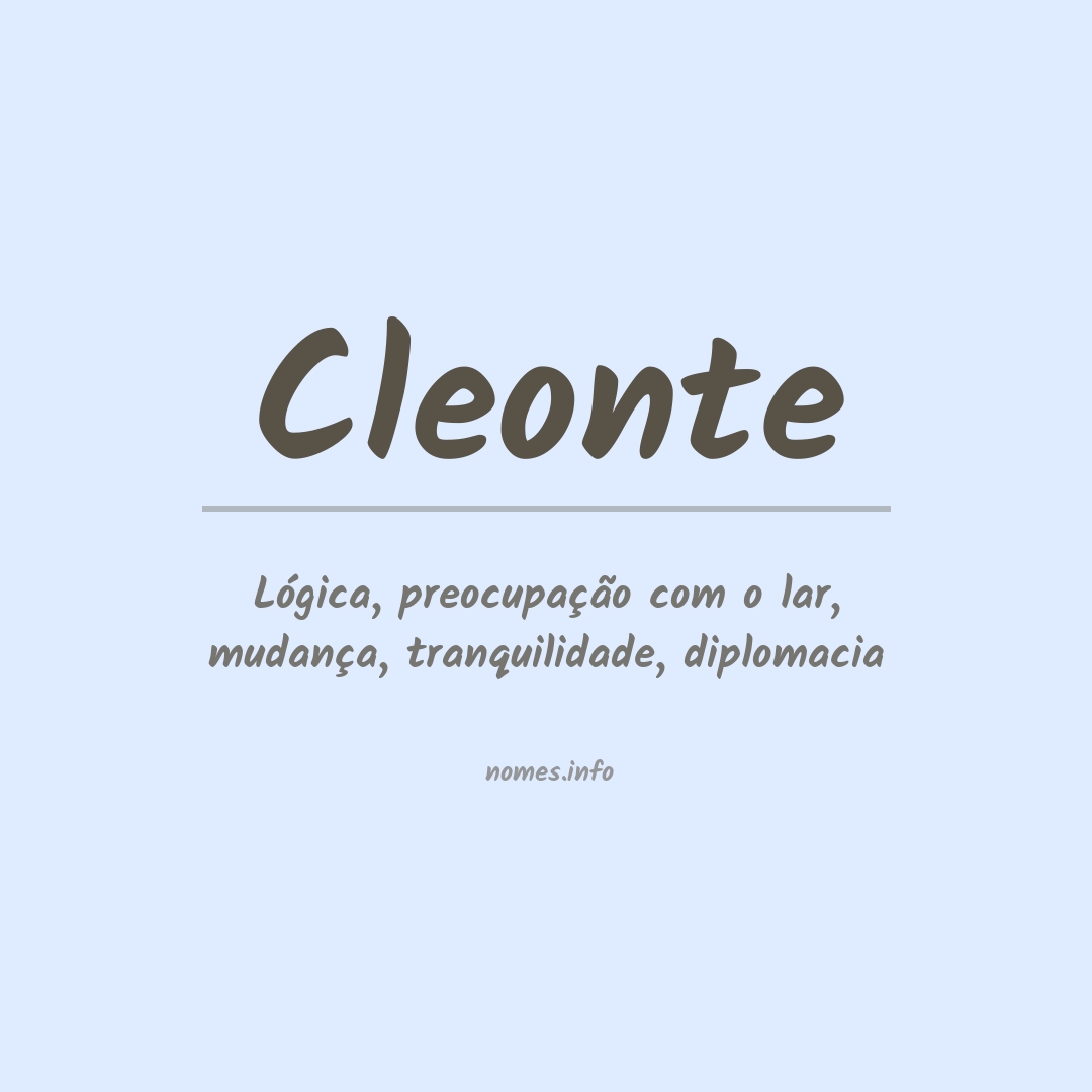 Significado do nome Cleonte