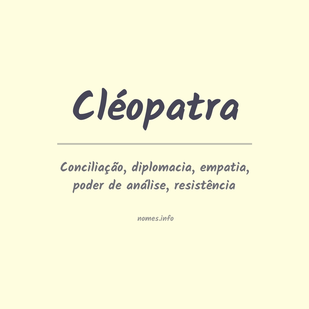 Significado do nome Cléopatra