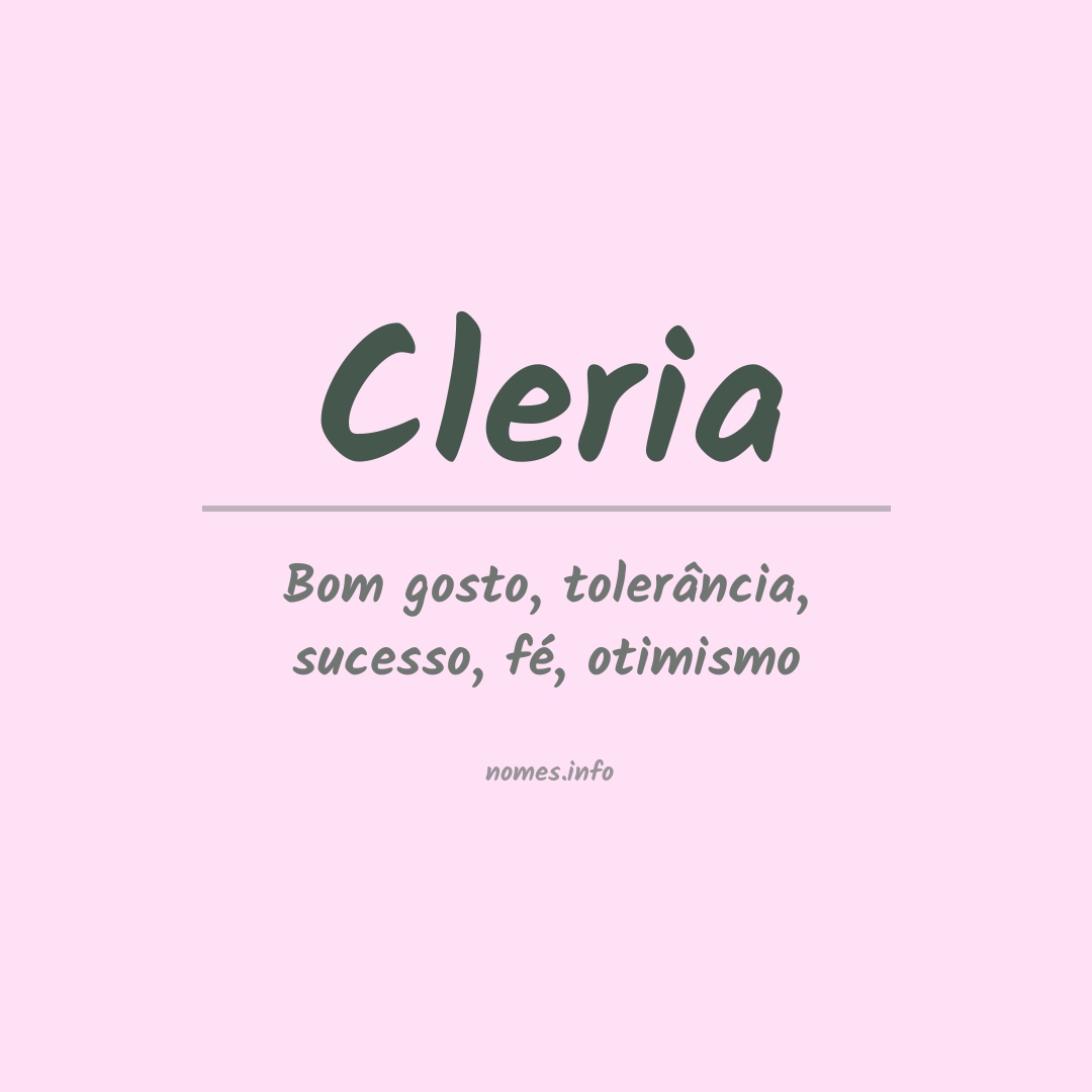 Significado do nome Cleria