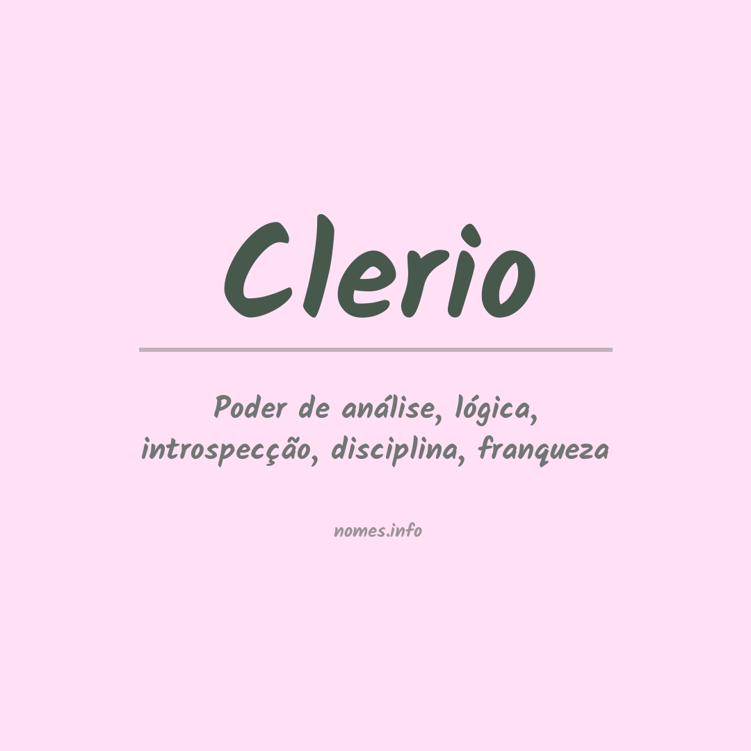 Significado do nome Clerio