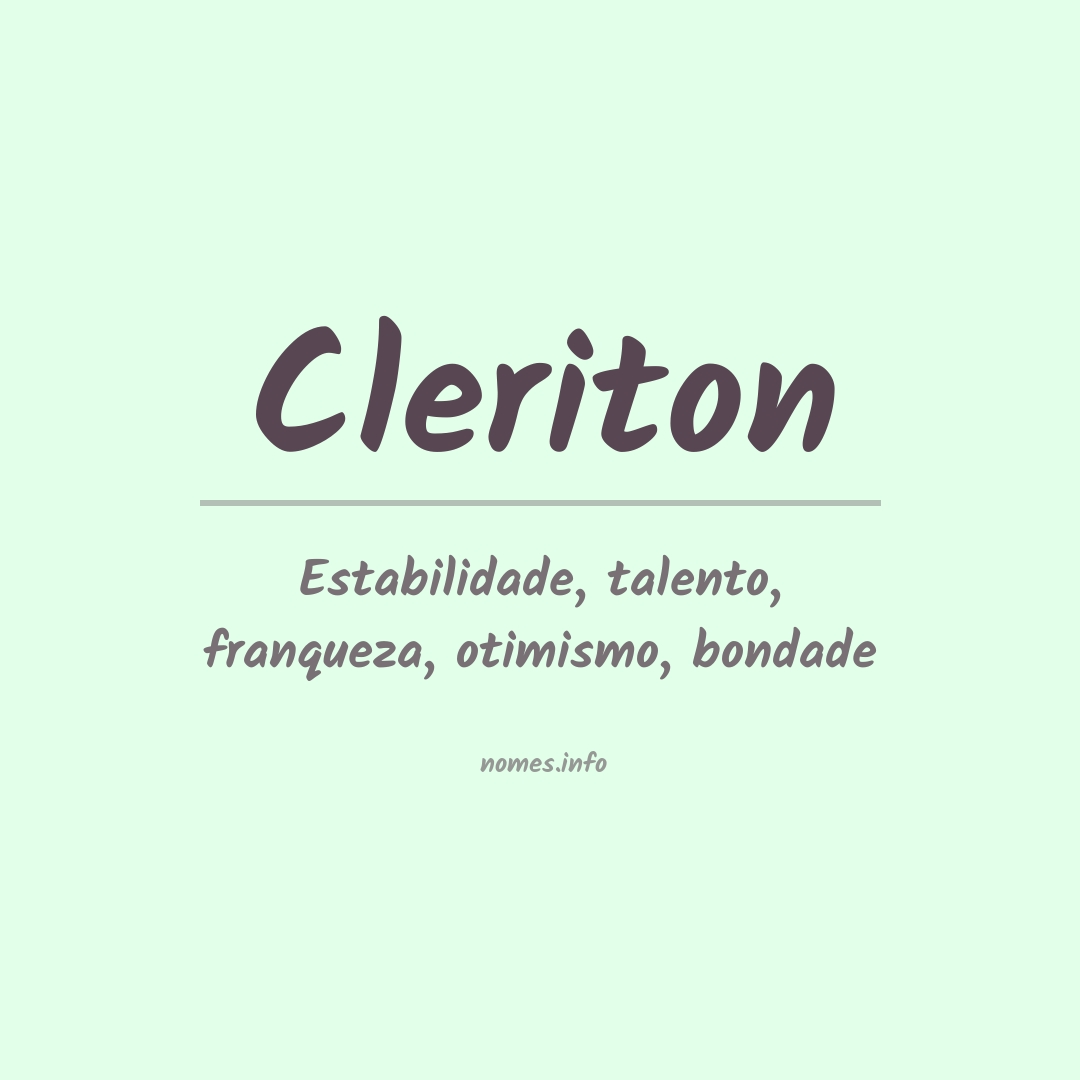 Significado do nome Cleriton