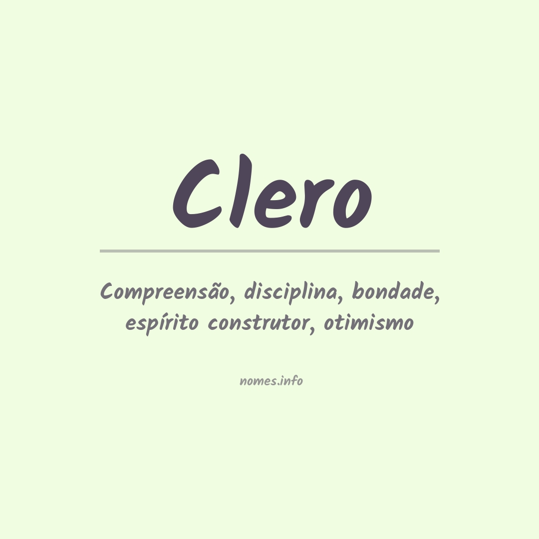 Significado do nome Clero