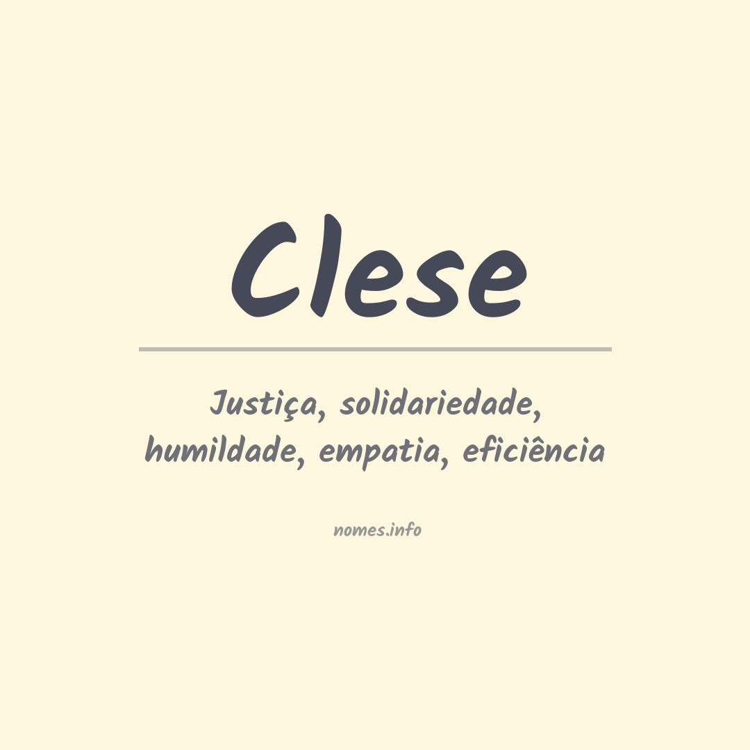 Significado do nome Clese