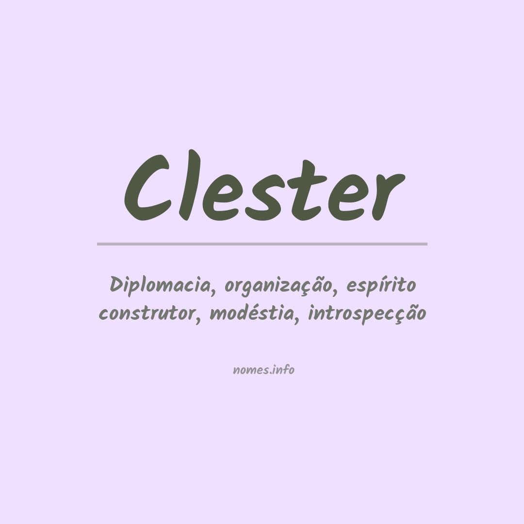 Significado do nome Clester
