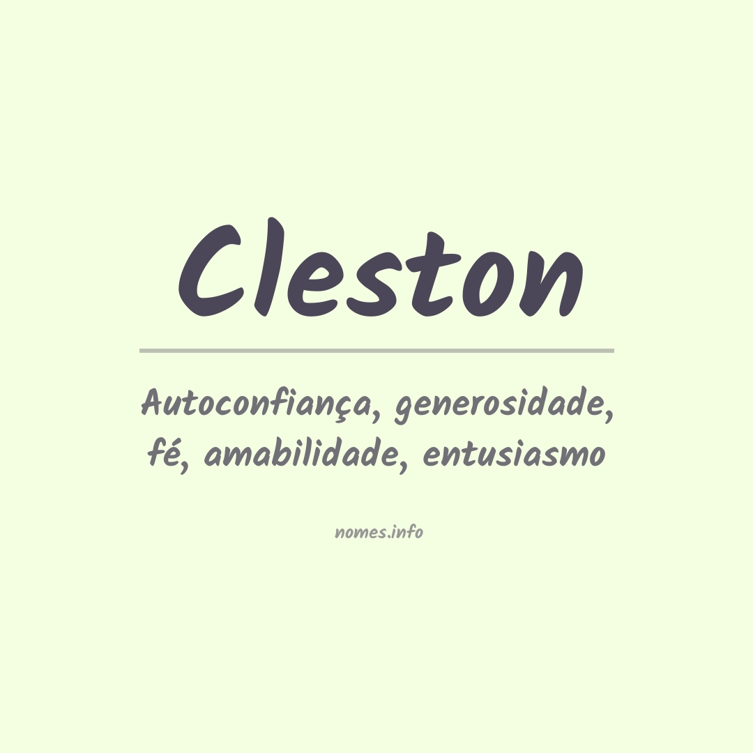 Significado do nome Cleston