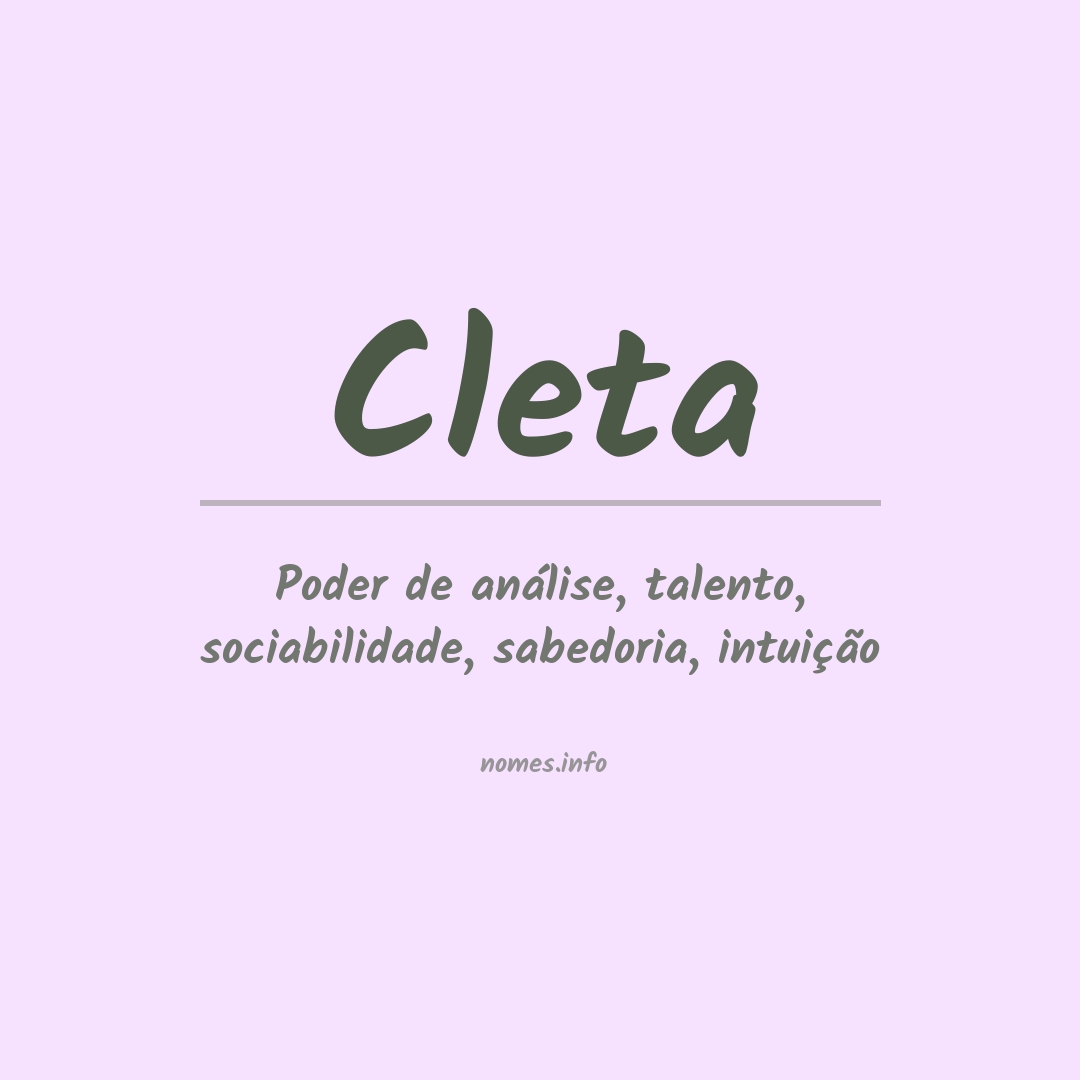 Significado do nome Cleta